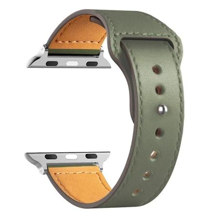 Lærreim for Apple Watch Ultra 2 49mm 44mm 40mm 38mm/42mm Sport Loop Armbånd iWatch Serie 9 8 7 3 4 5 6 SE 41mm/45mm Cargo Khaki 38mm or 40mm 41mm 
