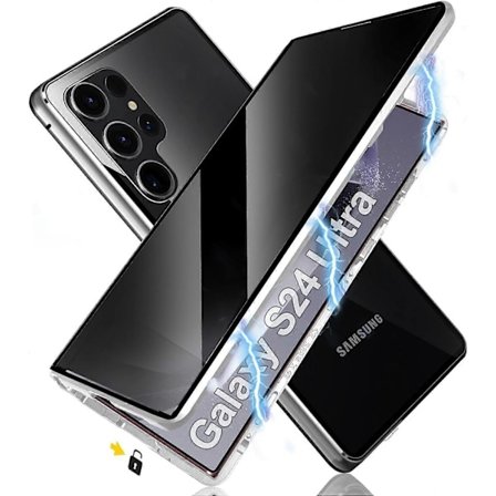 Sekretess Magnetiskt Skyddsfodral för Samsung Galaxy S24 Ultra/S24 Plus/S24 med Säkerhetslås, Magnetisk-WELLNGS