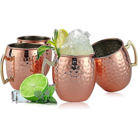 Moscow Mule Muggar, 4-pack med hantverksmuggar presentförpackning