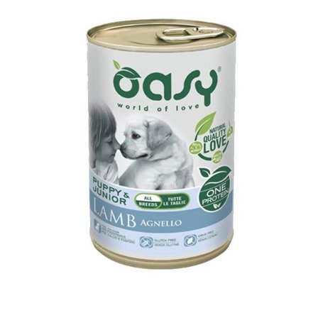 Oasy Wet Dog One Protein Agnello Cibo Umido Per Cuccioli 400g