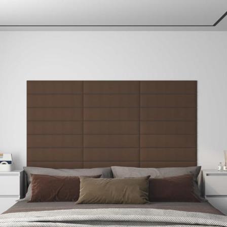 Vidaxl Väggpaneler 12 St Brun 60x15 Cm Tyg 1,08 M Brun