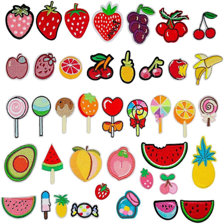 40 STK Tilfeldig Assorterte Stiler Broderte Merker, Sy på/Stryke på Merker, Applikasjon for Klær Kjole Bukser Hatter Jeans, Søm Blomster Applikasjon 