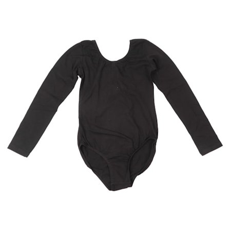 Flickor Svart Långärmad Balettdräkt i Bomull