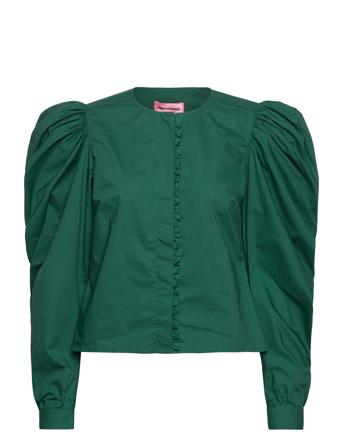 Beri Tops Blouses Long-sleeved Green Custommade