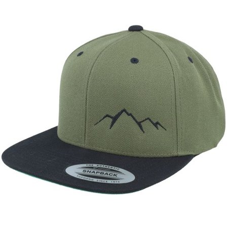 Wild Spirit - Grön snapback Keps - Small Mountain Black/Olive/Black Snapback @ Hatstore