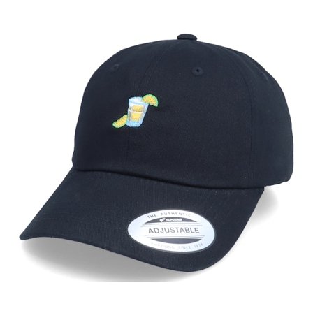 Abducted - Tiny Lime Tequila Black Dad Cap Unconstructed Black Cap - @ Hatstore
