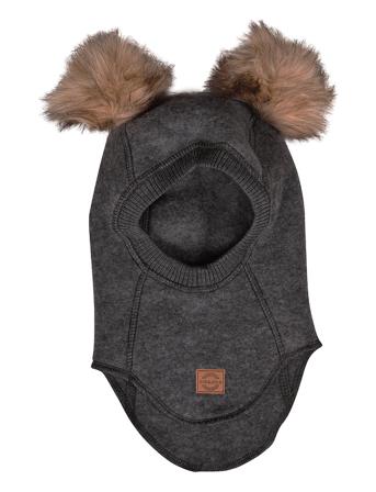 Wool Fullface W. Pom Pom Accessories Headwear Balaclava Grå Mikk-Line