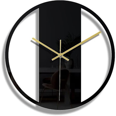 Cc308svart Rund Ram Väggklocka Diy Tyst Modern Design Väggklockor Lämplig För Sovrum Vardagsrum Kontor Konst Dekoration