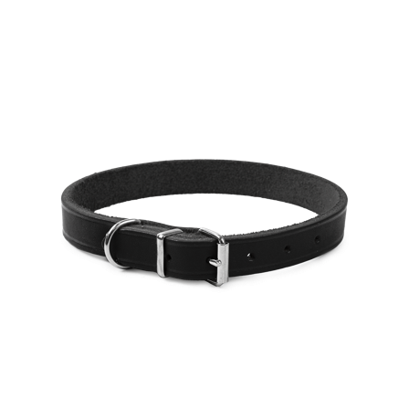 Selected by ZOO - Lærhalsbånd Hera justerbar Svart 16 mm x 28-35 cm - Hund - Halsbånd - ZOO.no