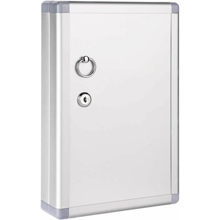 Skåp med 24 nycklar, silver, 31,75 x 21,59 x 6,22 cm