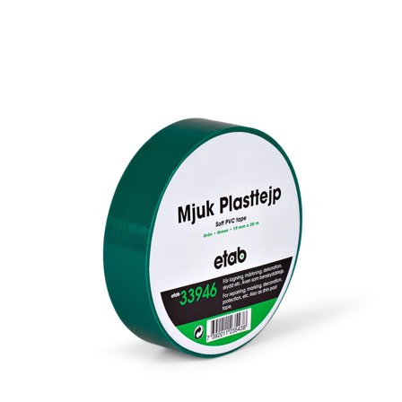etab 33946 Plasttape myk, PVC, 20 m svart, 50 mm, Maskintilbehør & forbruk