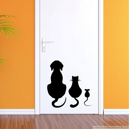 Hund, katt och mus vinyl vägg klistermärken