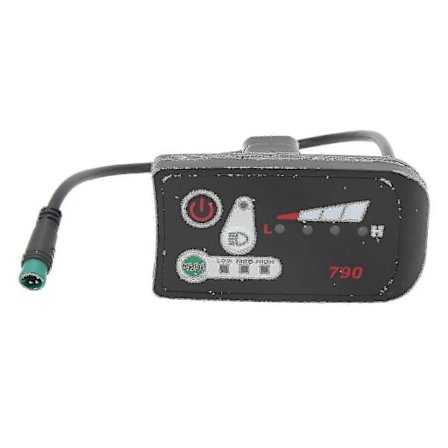 Elektrisk Cykel LED Strømdisplaypanel Elektrisk Cykel Modifikation Displaymåler Med Vandtæt 5p Hanstik Til 22.2mm Styr-ZZY[D]