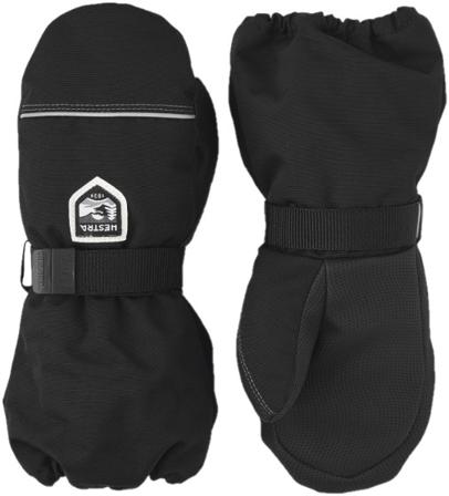 Hestra - Kid's Wool Terry Mitt lasten villavuorattu kinnas - Musta