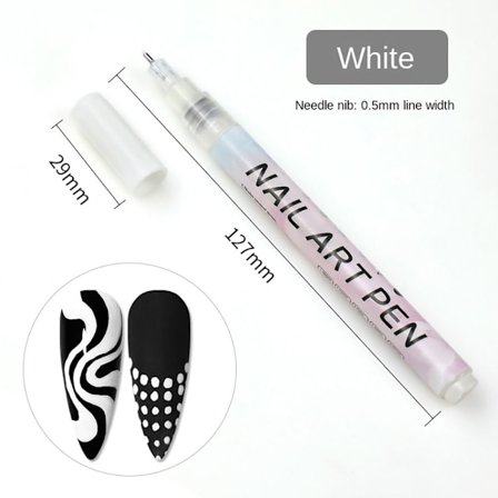 Nail Art Tegnepenn Graffiti Gel Penn HVIT 0,5MM 0,5MM