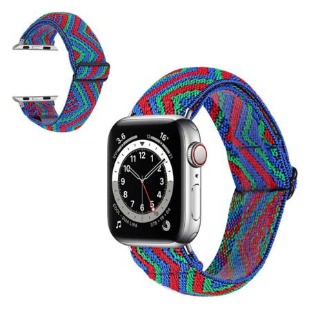 Apple Watch Series 6 / 5 40mm nylon mønster rem - Zig-zag rød / grøn / blå Multicolor