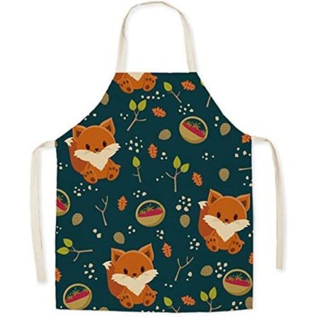 Forklæde til Børn Madlavning Bagning - Sødt Mønster Linned Køkkenforklæde, Madlavning Maleri Haveforklæde