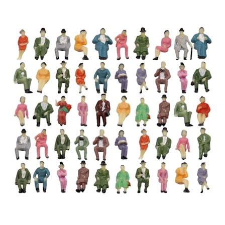 50 st 1:87 Skala Målade Figurer Människor Figurer för Modell Tåg Sandbord