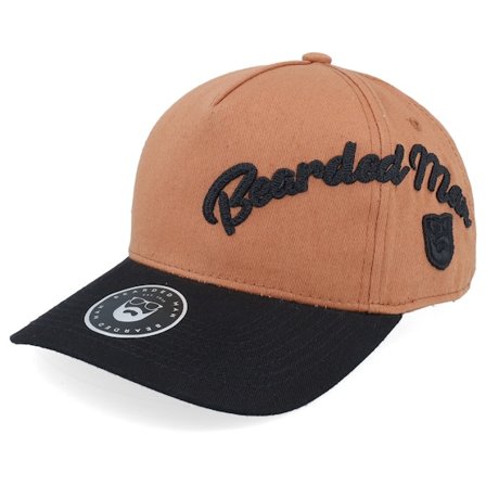 Bearded Man - Brown adjustable Czapka Z Daszkiem - Side Arch 3d Logo Caramel/Black A-frame Adjustable @ Hatstore