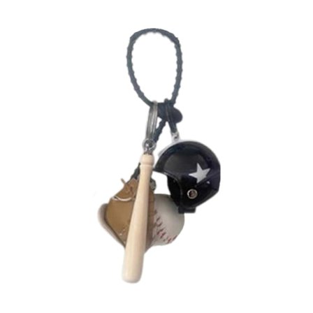 Stilig baseball-nøkkelring med baseball-tema, robust baseball-nøkkelring, anheng, dekorasjon for ryggsekker og håndvesker, hvit