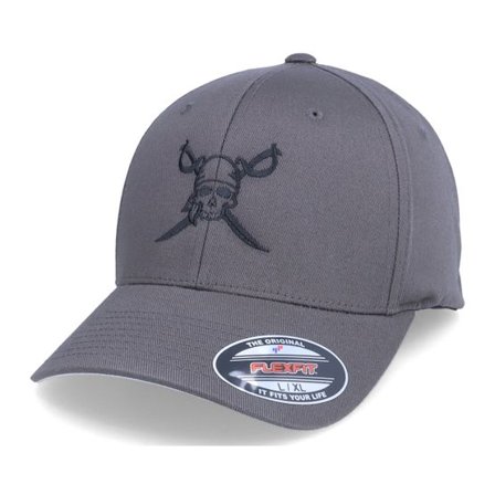 Iconic - Grå flexfit Keps - Pirate Logo Dark Grey Flexfit @ Hatstore