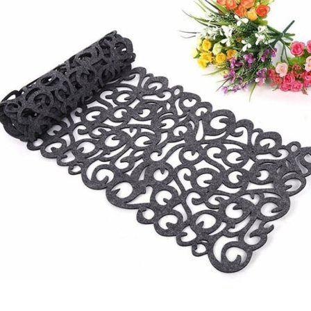 Washable Table Runner 102 x 29 cm Dark Grey