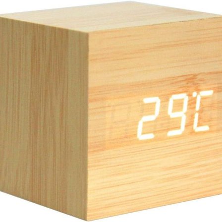 LED digital vekkerklokke, tre kube klokke, treklokke, tre vekkerklokke, lydkontroll kube