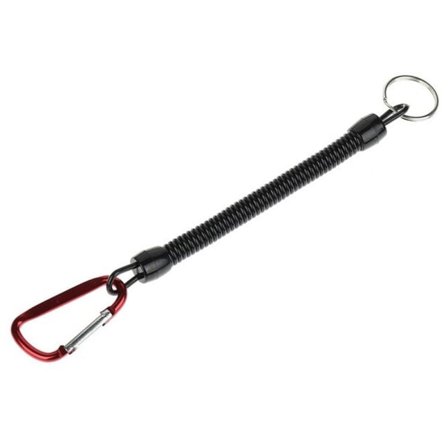 Nøglering - Elastisk snor med krog rød