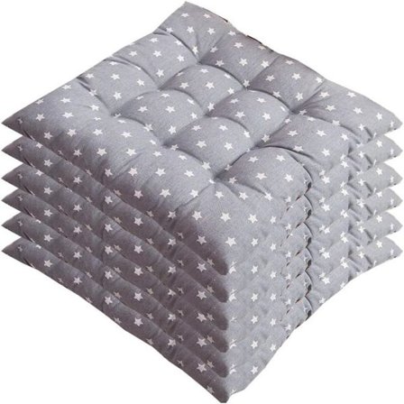 Sæt med 6 stk. stolsdyner 40x40, Dekorativ pude, Siddepude