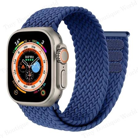 Flätat Solo Loop-armband för Apple Watch Ultra 49mm 45mm 41mm 44mm 40mm 42mm, iWatch-serie 9 7 SE 8 6 5 4 3, armband AbyssU AbyssU B-unity 38 40 41mm-
