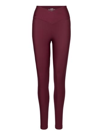 Overlap High Waist Tights Running/training Tights Burgunder Casall*Betinget Tilbud