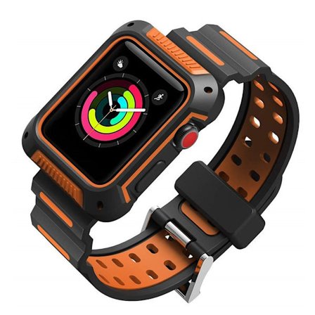 Apple Watch Series 4 44mm smart klockarmband - Svart / Orange