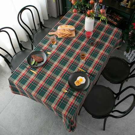 Vintage Grønn Rutete Juleduk 140x180cm[JSR]