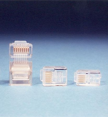Intronics TD108R Modulærkontakt RJ45, UTP 8/8, for rund kabel, 25-pakk, Datamaskin & surfing