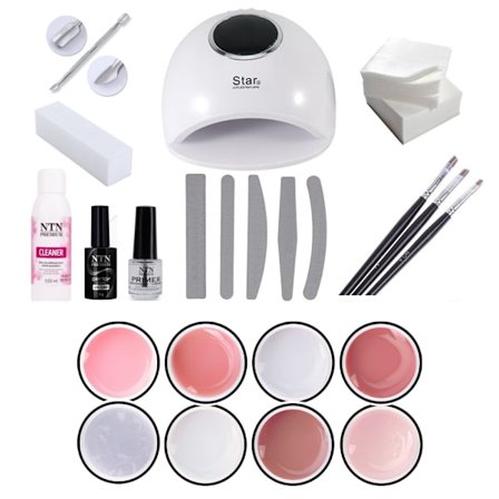 Komplet startsæt gel negle af høj kvalitet inkl. Uv/Led lampe