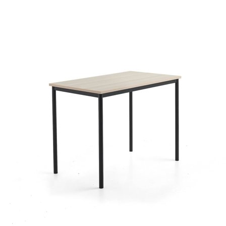 Bord SONITUS PLUS, L1200 B700 H900 mm, understell antrasitt, lyddempende høytrykkslaminat, ask