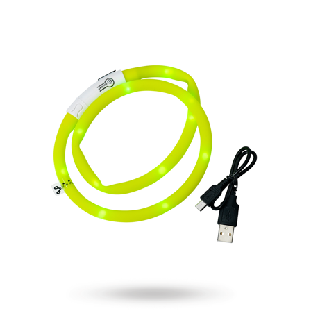 Dogman Blinkhalsband LED Gul - Säkerhetslampor & reflxer till hundar