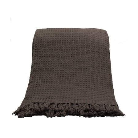 Bomuld-polyester tæppe, 180x240 cm, mokka