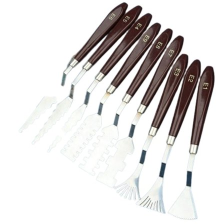 9 stk Blomster Kunst Skraber Tekstur Kunst Palette Kniv Specialformet skraber
