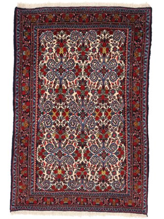 Persischer Bidjar Teppich 110X165 Schwarz/Dunkelrot (Wolle, Persien/Iran)