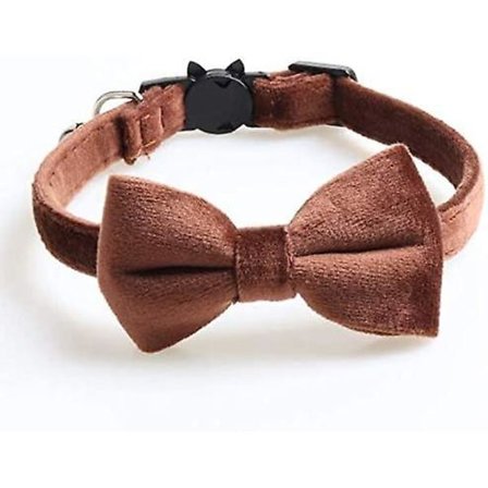 Katthalsband med klocka och fluga, justerbart säkerhetskatt-kattunge-valphalsband