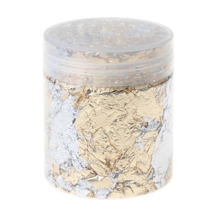 Imitation Silver Guld Folie Flisor Flakes Dekal Dekoration Naglar Konst Klistermärke