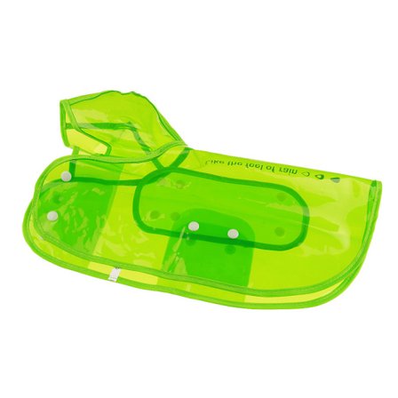 Genanvendelig plastikhunde-regnfrakke med hætte til kæledyr - Gennemsigtig regntøj til kæledyr (grøn L)