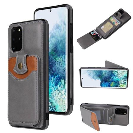 Samsung Galaxy S20 Plus - Skal Med Kortfack Grå