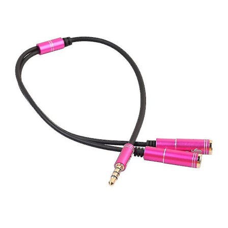 3.5mm Earphone Mic Audio Splitter Aux Extension Adapter Cable For Pc Microphone