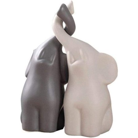 2 stk. Kjærlighet Elefant Statuer, Elefant Ornament for Par Hjem Innredning Dekorasjon Elefant Statue Keramisk Skulptur Bursdagsgave