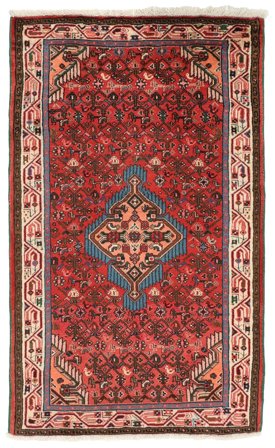 Anudada A Mano Hamadan Alfombra 80X131 De Lana Rojo Oscuro/Negro Pequeño