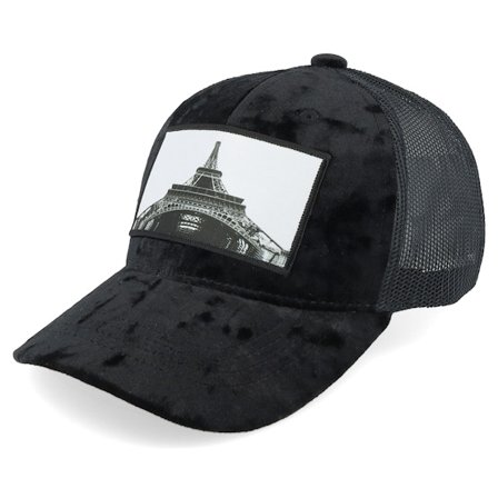 Calza Pennello - Zwart trucker Cap - Kids Eiffel Tower Velvet Black Trucker @ Hatstore