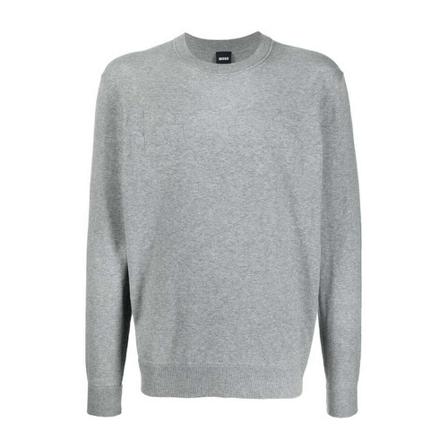 Hugo Boss, Round-neck Knitwear Grijs, Heren, Maat:S,Cotton