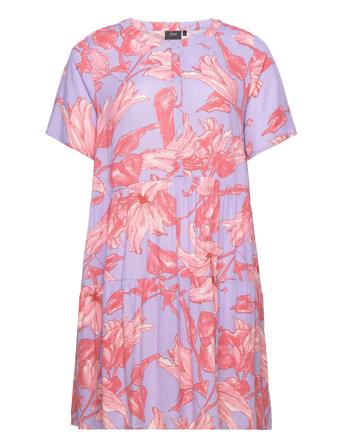 Vwisma, S/S, Knee Dress Kort Kjole Lilla Zizzi*Betinget Tilbud
